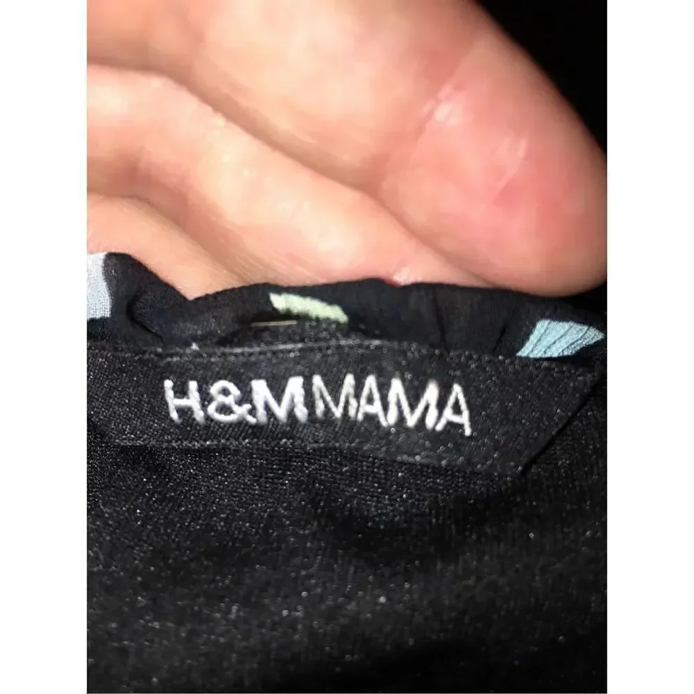 H&M Mama Puff Short Sleeves Abstract Design Maternity Blouse tunic